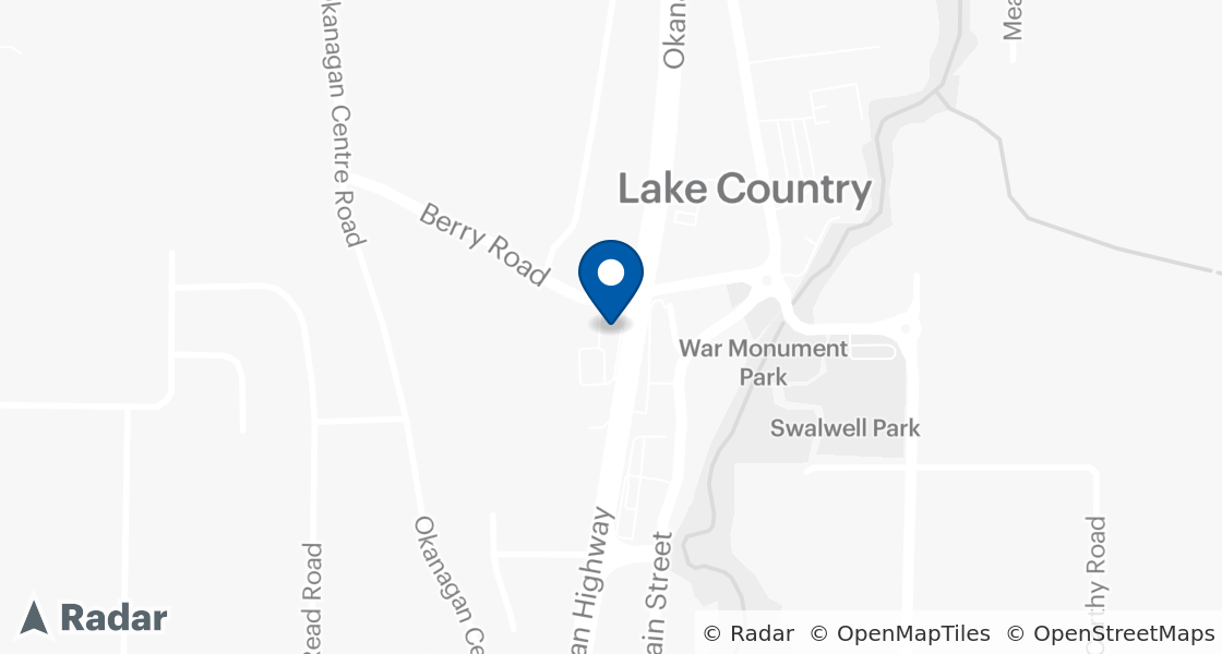 Map of Dairy Queen Location:: #8 - 10074 Highway 97, Lake Country, BC, V4V 1P7